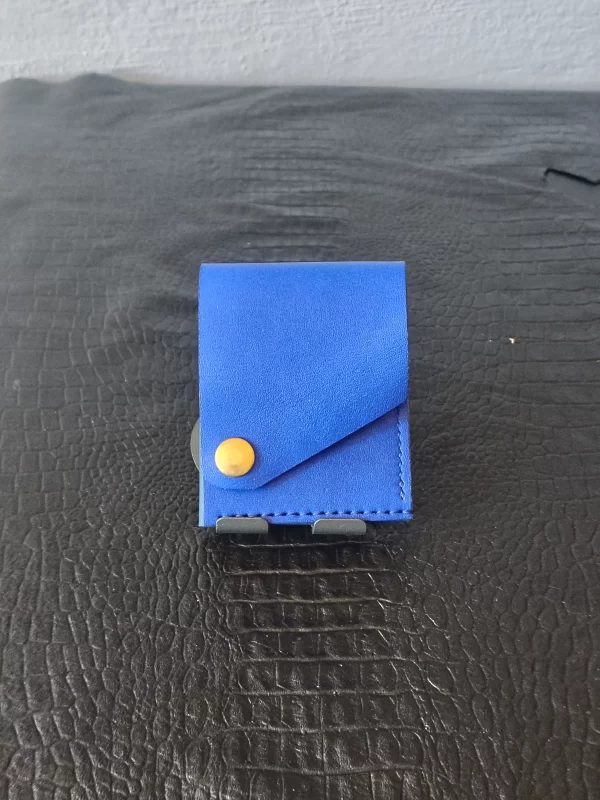 cartera atlas azul cuero